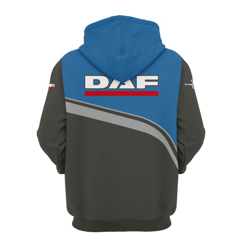 DAF Hoodie Grey Stripes Blue Elements Edition