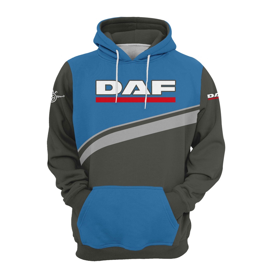 DAF Hoodie Grey Stripes Blue Elements Edition Sweatshirts