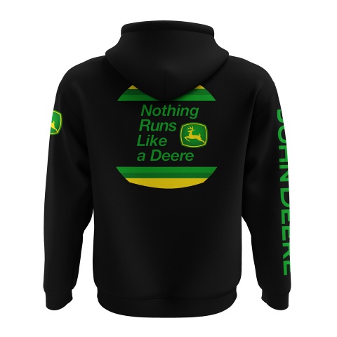 John Deere Deere Hoodie Black Forest Green Tractor Collage Edition