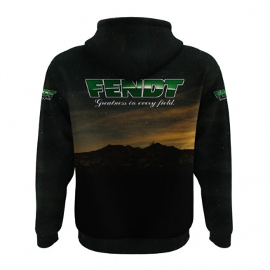 Fendt Hoodie Black Green Tractor Collage Design