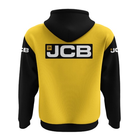 JCB Hoodie Yellow Black Tractor Collage Edition