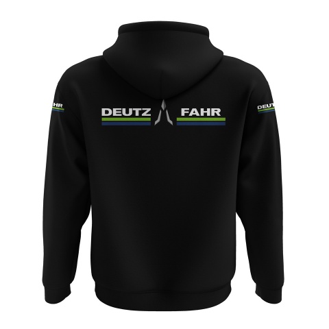 Deutz Fahr Hoodie Black Green Tractor Night Collage Design
