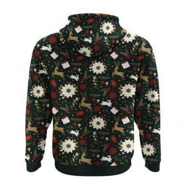 Holidays Hoodie Merry Christmas Olive Green Full Color Print