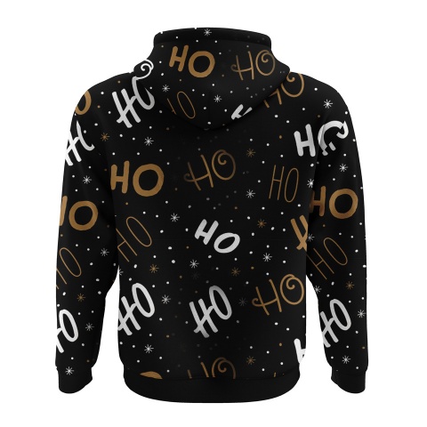 Holidays Sweatshirt Black Merry Christmas Santa Claus Print