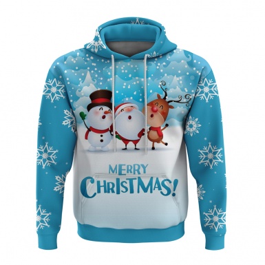 Holidays Hoodie Merry Christmas Santa Claus Friends Print