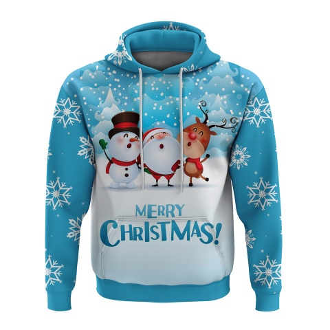 Holidays Hoodie Merry Christmas Santa Claus Friends Print