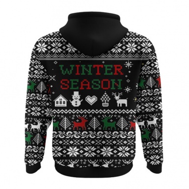 Holidays Sweatshirt Black Winter Season Embroidery Effect Edition