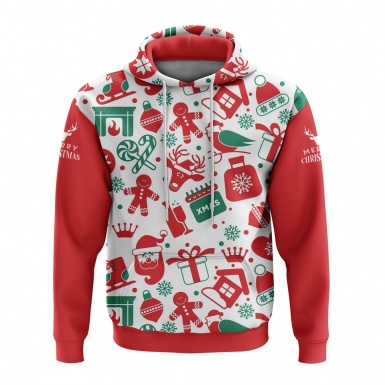 Holidays Sweatshirt White Red Gingerbread Cookies Christmas Theme