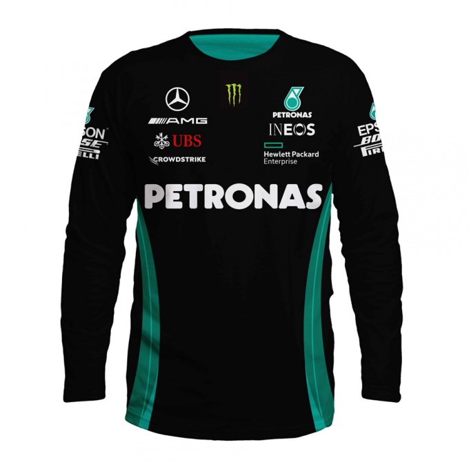 Mercedes AMG T shirt Black Long Sleeve Petronas Racing Edition T shirts Clothes X Sticker