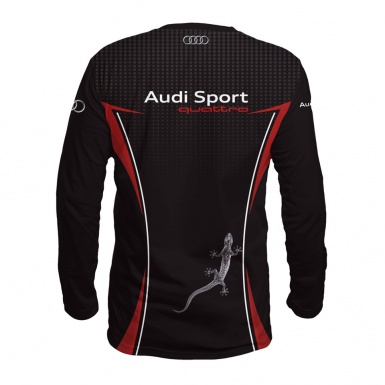 Audi Sport Quattro T-Shirt Black Red Grey Lizard Logo
