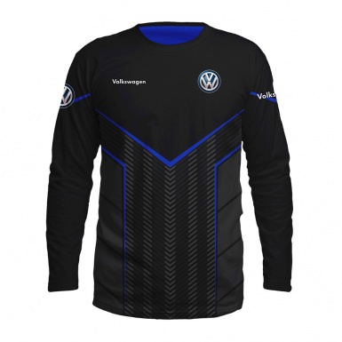VW Long Sleeve T-Shirt Black Blue Grey Lines Edition