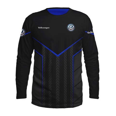 VW Long Sleeve T-Shirt Black Blue Grey Lines Edition