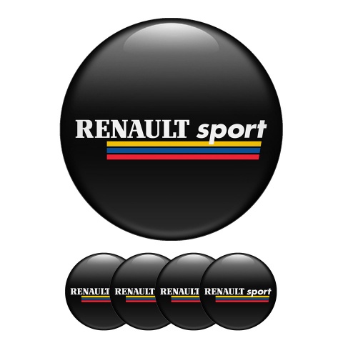 Renault Domed Stickers Wheel Center Cap Badge Black Edition 