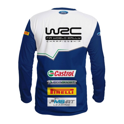 Ford WRC T-Shirt Long Sleeve Blue White Edition