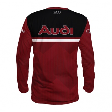Audi T-Shirt Long Sleeve Red Black White Design