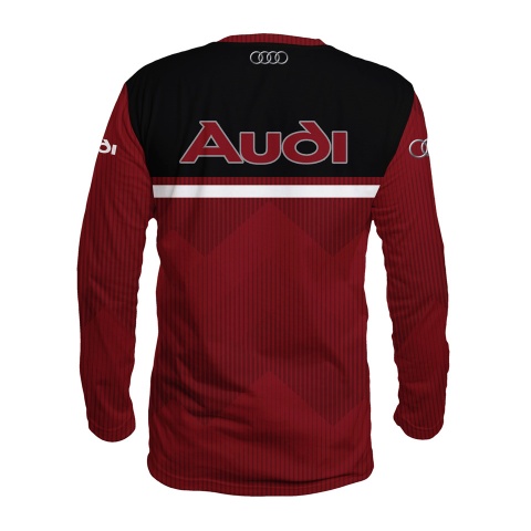 Audi T-Shirt Long Sleeve Red Black White Design
