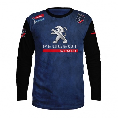 Peugeot Sport Long Sleeve T-Shirt Blue Black Design