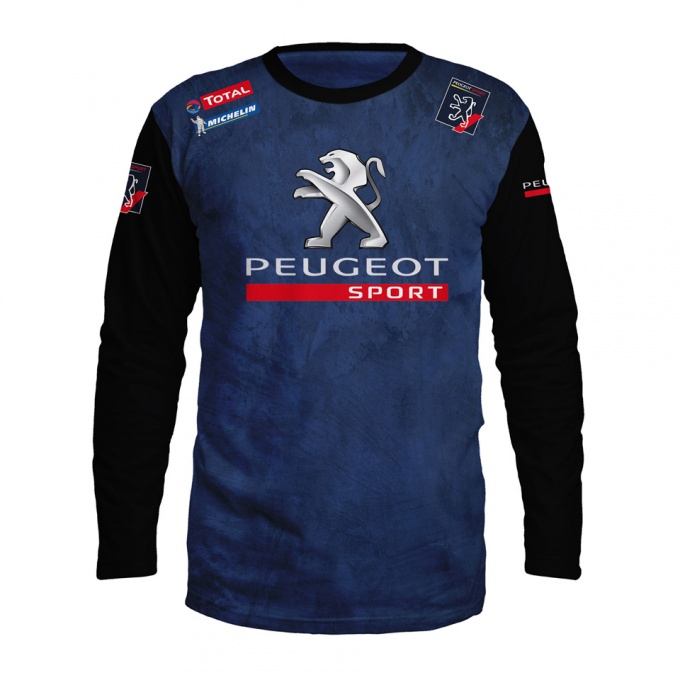 Peugeot Sport Long Sleeve T-Shirt Blue Black Design