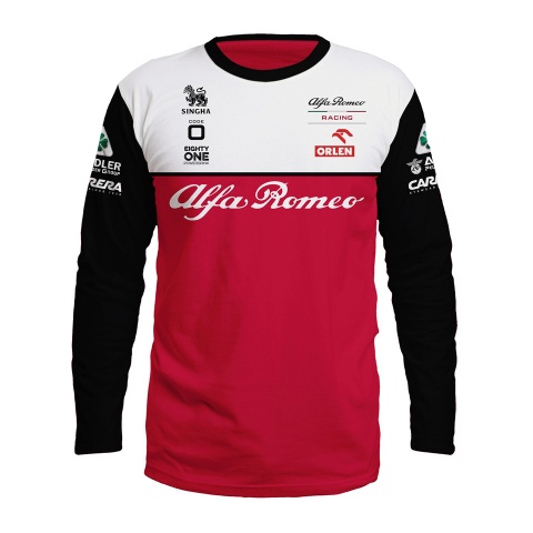 Alfa Romeo Long Sleeve Red White Black Sleeves Design
