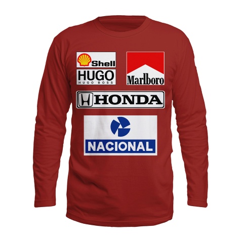 Honda T-Shirt Long Sleeve Red Nacional Logo Edition