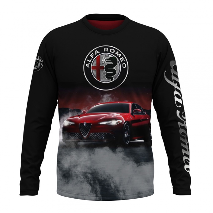 Alfa Romeo Long T-Shirt Full Color Grey Smoke Edition