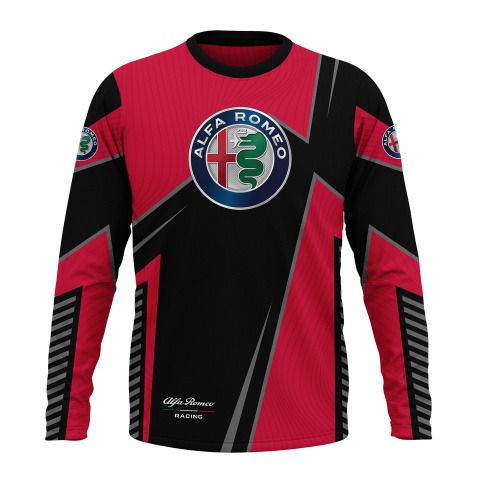 Alfa Romeo Racing Long Sleeve Black Red Color Logo Edition