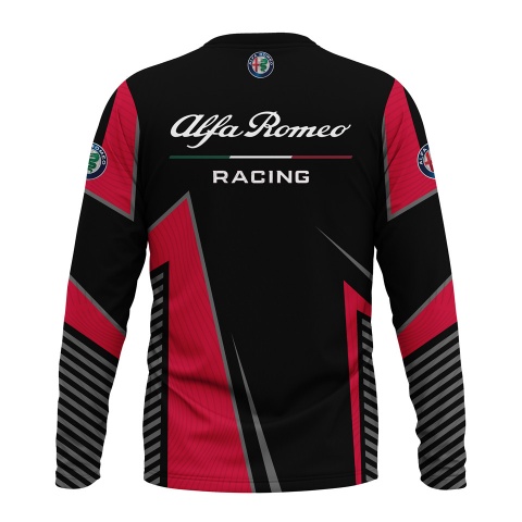 Alfa Romeo Racing Long Sleeve Black Red Color Logo Edition