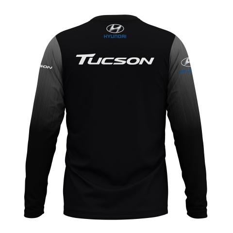Hyundai Tucson t-shirt Long Sleeve Black Grey Brushed Metal Design
