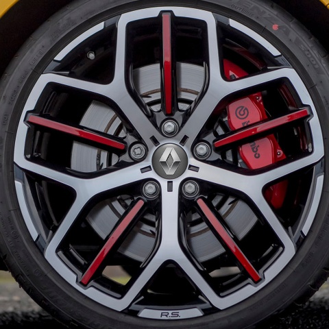 Renault Wheel Center Caps Emblem Carbon Print 3D Logo Print 
