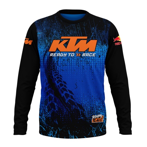 KTM T-Shirt Long Sleeve Blue Black Ready To Race Edition