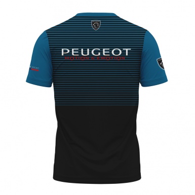 Peugeot Sport T-Shirt Black Blue Stripes Edition
