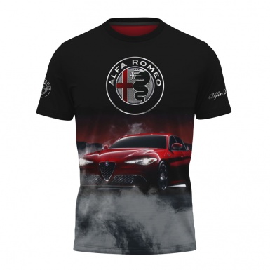 Alfa Romeo Short Sleeve T-Shirt Full Color Grey Smoke Edition