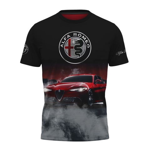 Alfa Romeo Short Sleeve T-Shirt Full Color Grey Smoke Edition