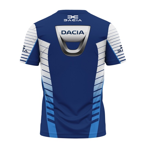 Dacia Short Sleeve T-Shirt Blue White Stripes Edition