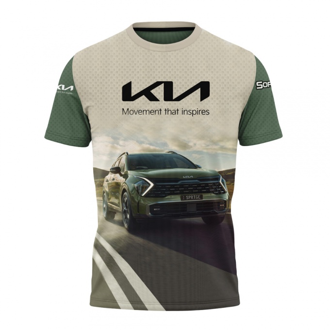 Kia Sorento T-Shirt Beige Olive Green Car Collage