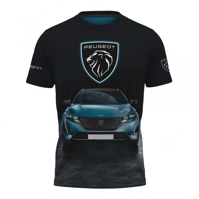 Peugeot Sport T-Shirt Black Black Full Print Edition
