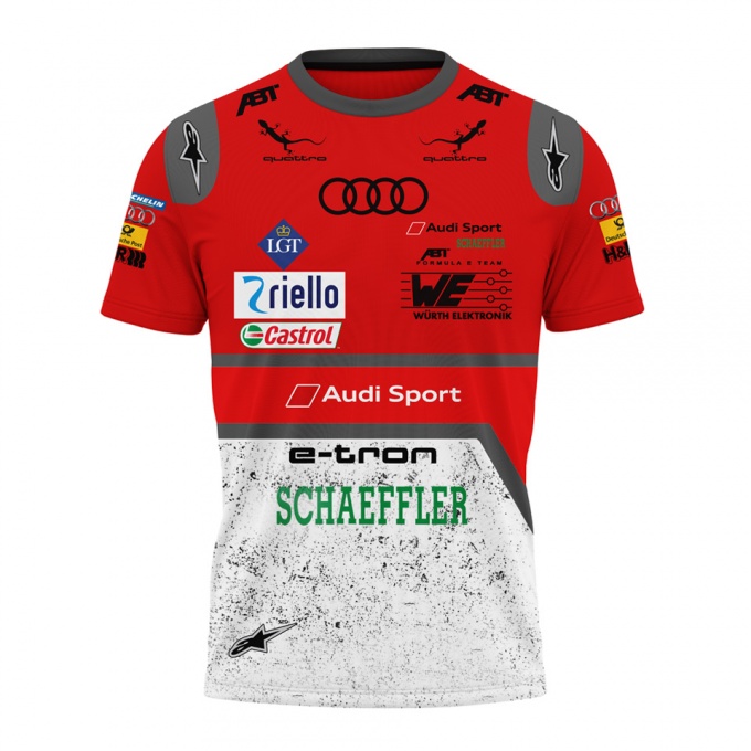 Audi T-Shirt Schaeffler Quattro Red White Snowy Edition