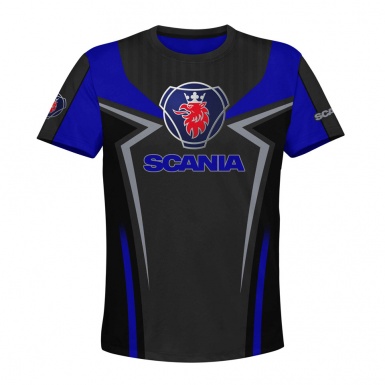 Scania T-Shirt Dark Grey Blue Elements Design