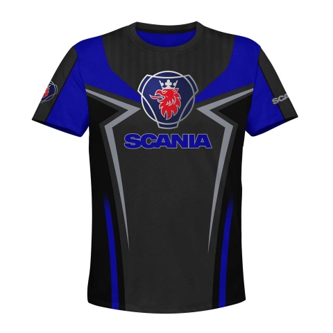 Scania T-Shirt Dark Grey Blue Elements Design