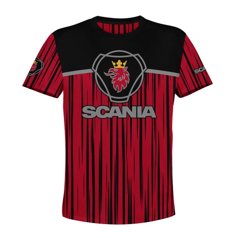 Scania Short Sleeve T-Shirt Red Stripes Edition