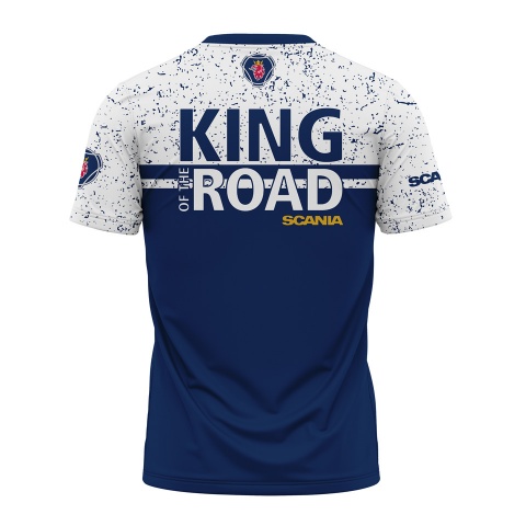 Scania Short Sleeve T-Shirt Blue White Splatter Design