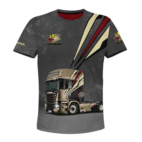 Scania Short Sleeve T-Shirt Black Grey Multicolor Print