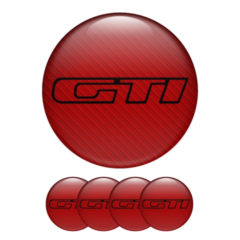 Peugeot Gti Sticker Wheel Center Hub Cap Red Carbon