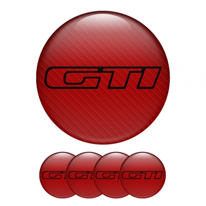 Peugeot Gti Sticker Wheel Center Hub Cap Red Carbon