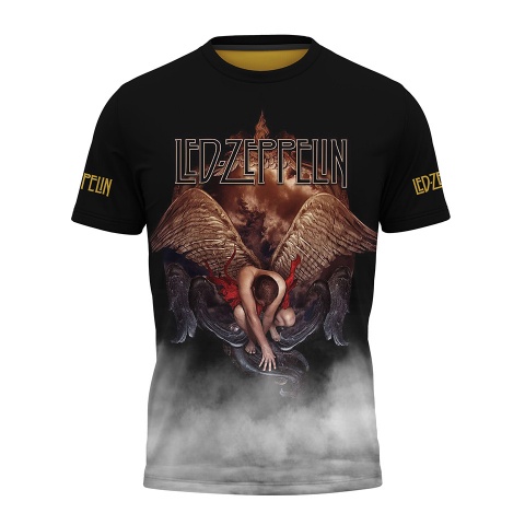 Music T-Shirt Short Sleeve Led Zeppelin Fallen Angel Edition