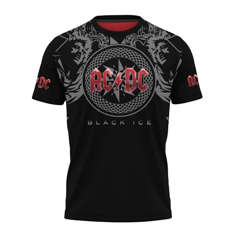 Music Short Sleeve T-Shirt AC-DC Black Ice Edition