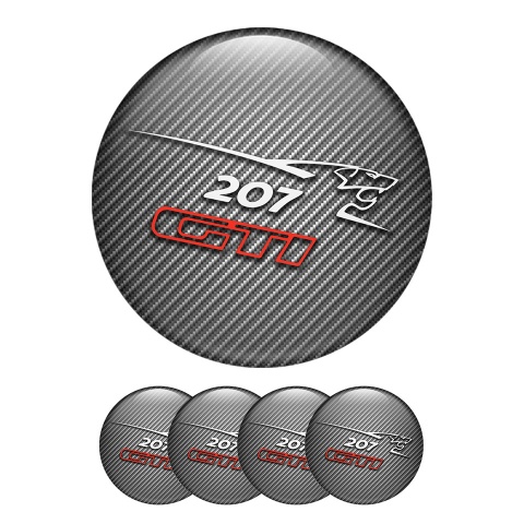 Peugeot Gti Emblems Domed for Wheel Center Cap Carbon Print 