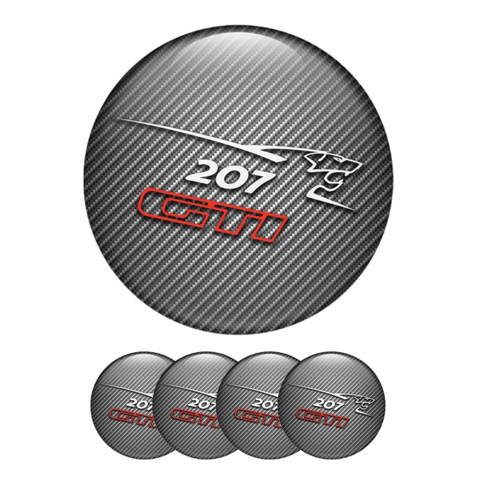 Peugeot Gti Emblems Domed for Wheel Center Cap Carbon Print 