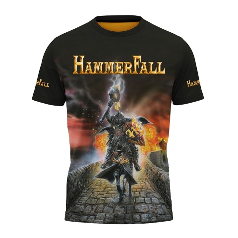Music T-Shirt HammerFall Short Sleeve Templars Of Steel Print
