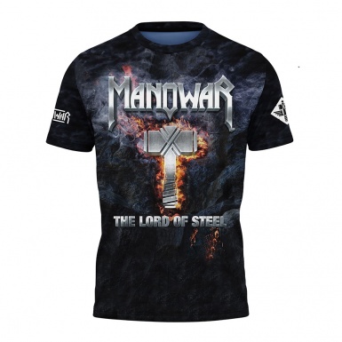 Music Short Sleeve T-Shirt Manowar The Lord Of Steel Print